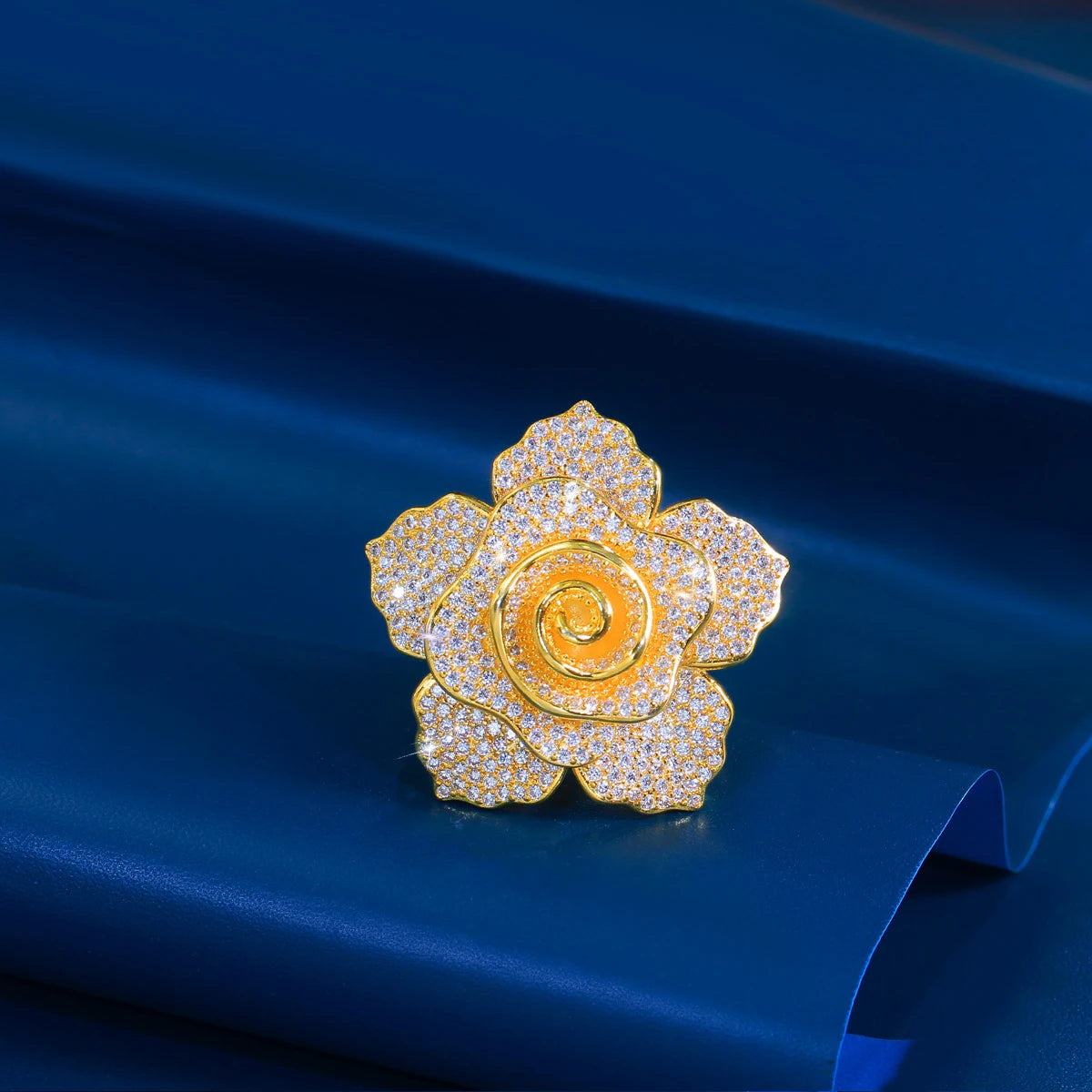 Luxury Flower Cubic Zirconia Ring – Bridal & Party Jewelry Gift for Women