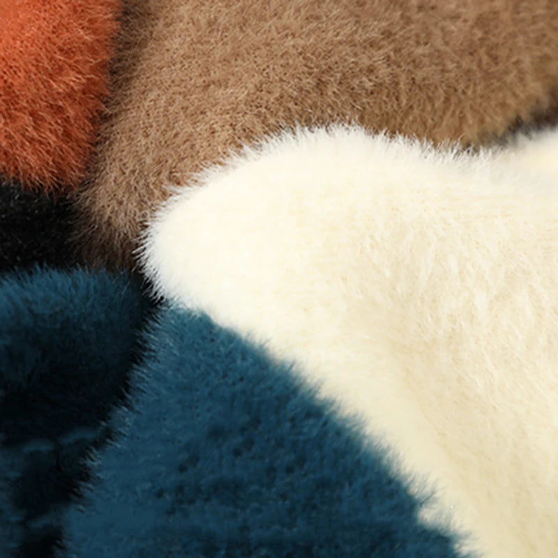 Women’s Plus Velvet Thick Polo Collar Sweater – Warm Knitted Pullover | Korean Winter Casual Slim Fit Jumper