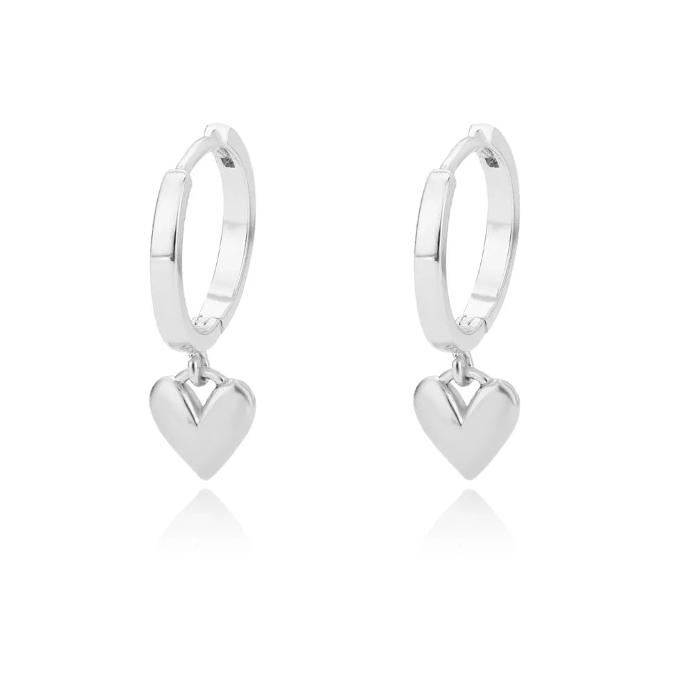 Hollow Zircon Heart Earrings – Gold Stainless Steel Luxury Jewelry for Women