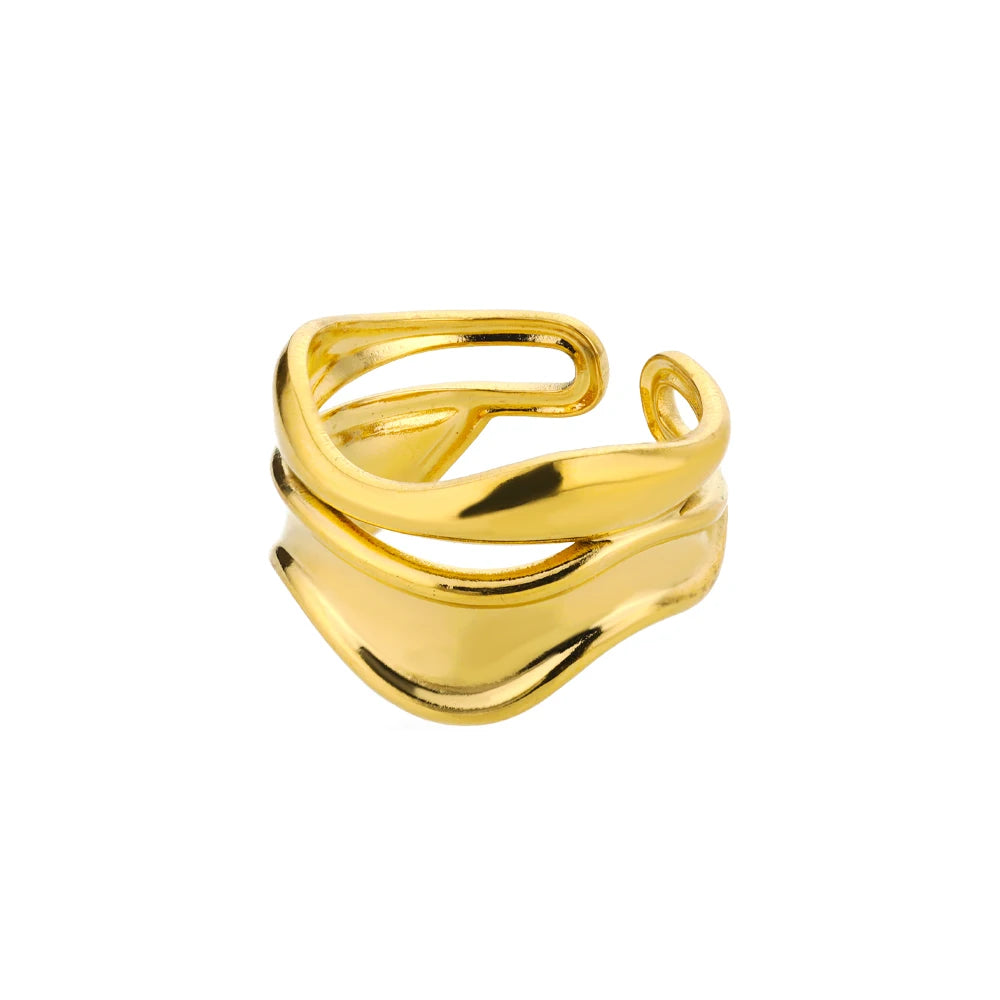 Classic Gold 316L Stainless Steel Ring for Women – Luxury, Never-Fade, Everyday Elegant Jewelry