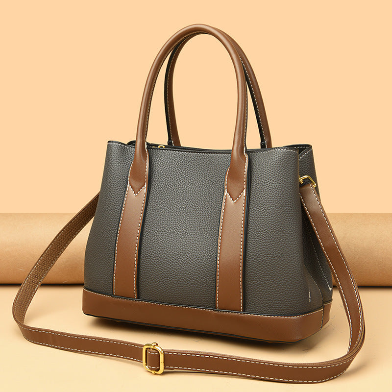 Women’s Contrast Color Shoulder & Crossbody Bag – Large Capacity Handbag