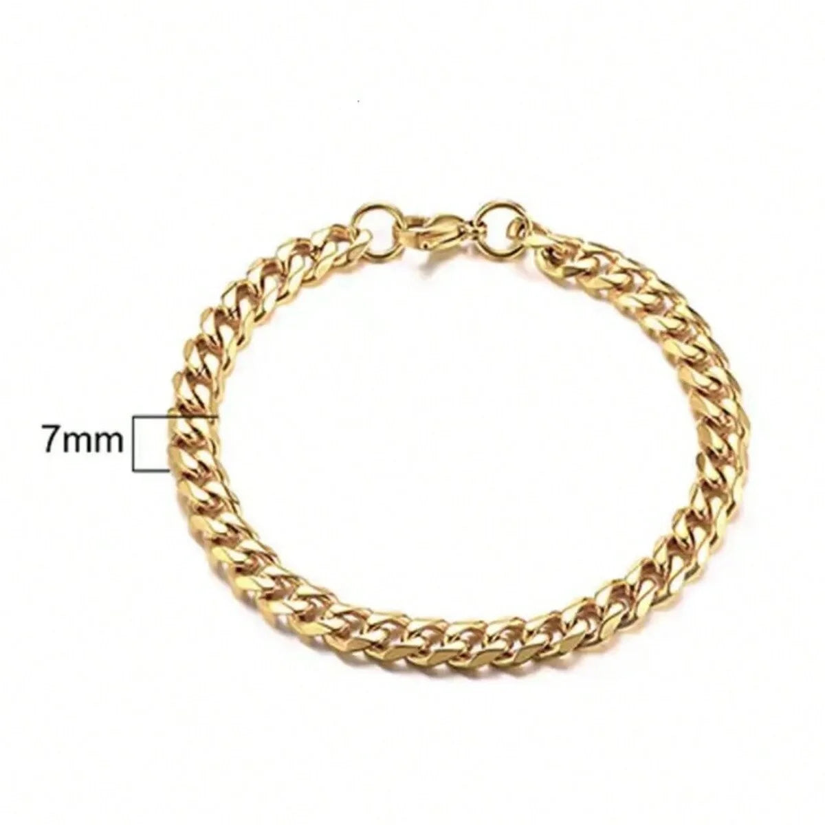 Classic stainless steel chain bracelet with 18K gold plating