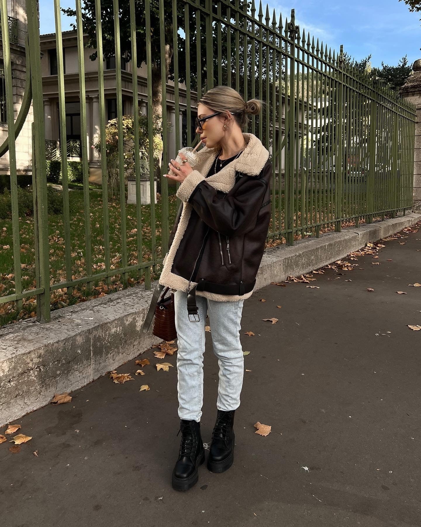 Women’s French Fur-Integrated Multi-Zipper Jacket – Thick Long Sleeve Street Style Outerwear | Dark Brown Polyester Coat