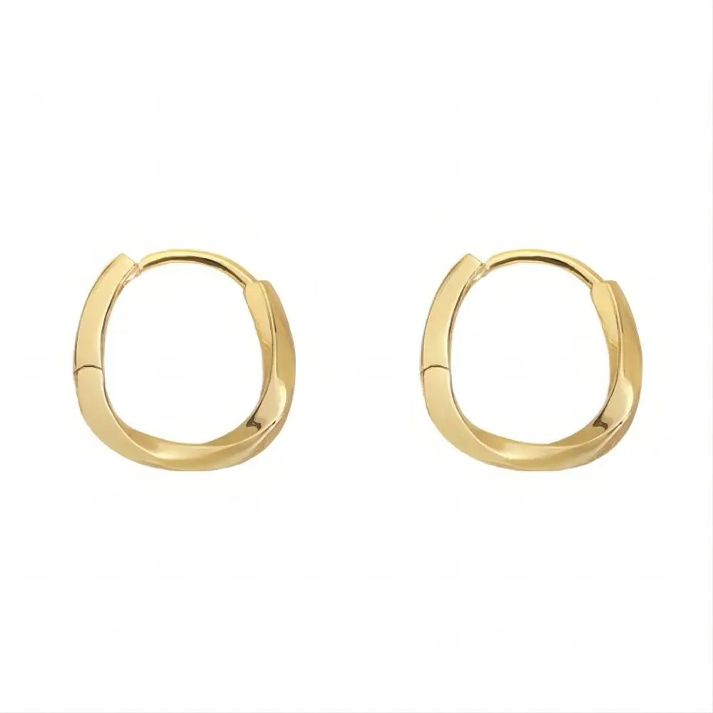 Mariasz Minimalist Gold Circle Hoop Earrings – Trendy Plated Jewelry for Women, Classic Everyday Style