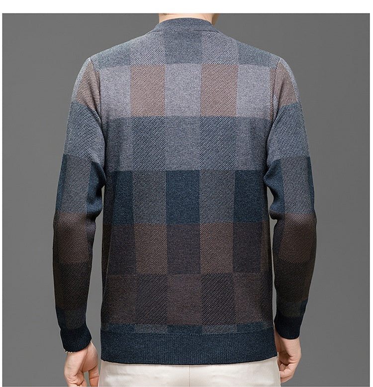 Men’s Classic Knit Crew Neck Sweater – Casual Pullover for Fall & Winter