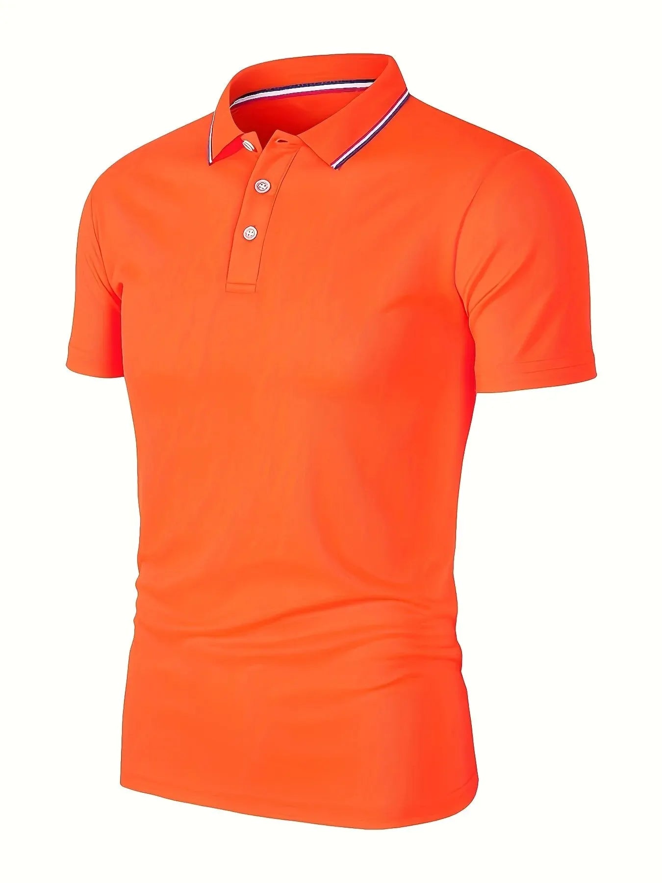 Men’s Solid Color Polo Shirt – Short Sleeve Business Casual Polo Collar Top | Summer Half-Sleeve T-Shirt