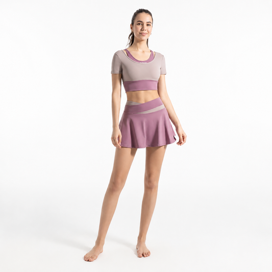 Women’s Quick-Dry Cropped Top & Sports Skort Set