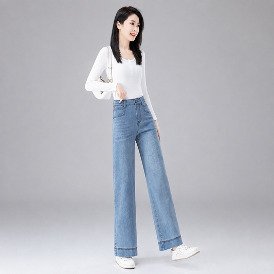 Women’s High-Waisted Wide-Leg Cropped Jeans