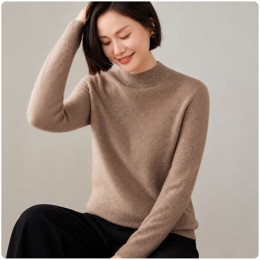 Women’s Relaxed- Fit Cashmere Mock-Neck Sweater