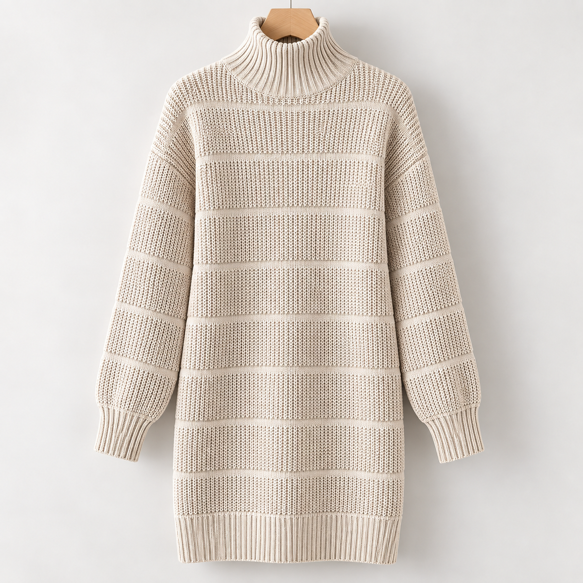 Textured-Knit Mini Sweater Dress