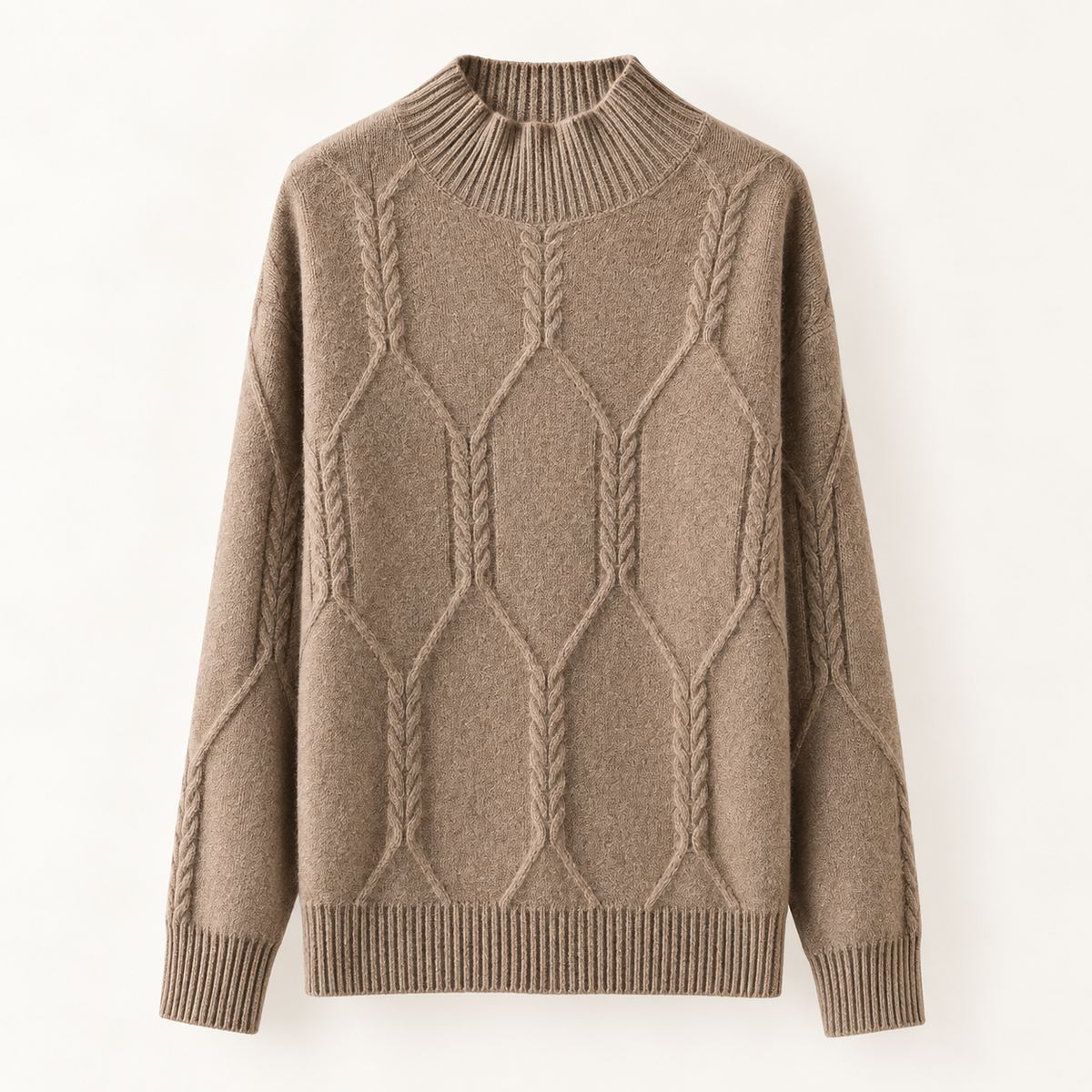 Diamond Cable Turtleneck