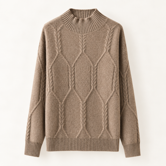 Diamond Cable Turtleneck
