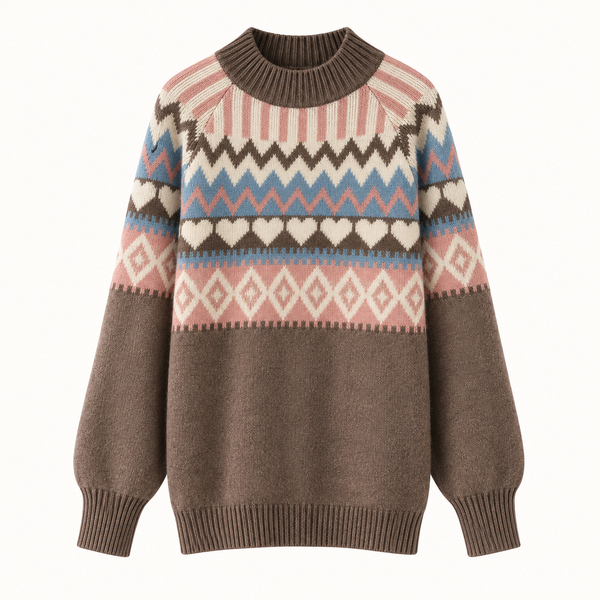 Fair Isle Mock-Neck Sweater