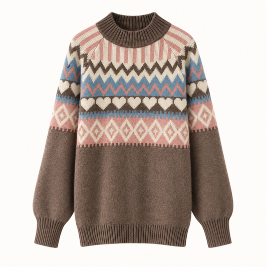 Fair Isle Mock-Neck Sweater