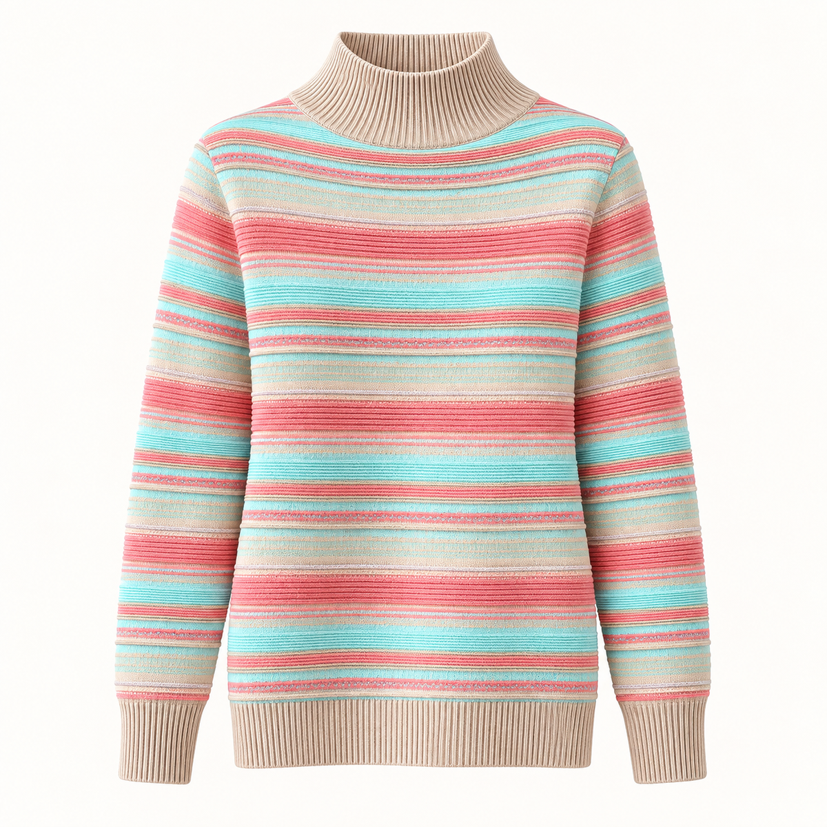 Rayure Mock Neck Sweater