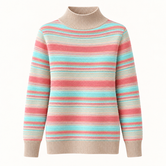 Rayure Mock Neck Sweater