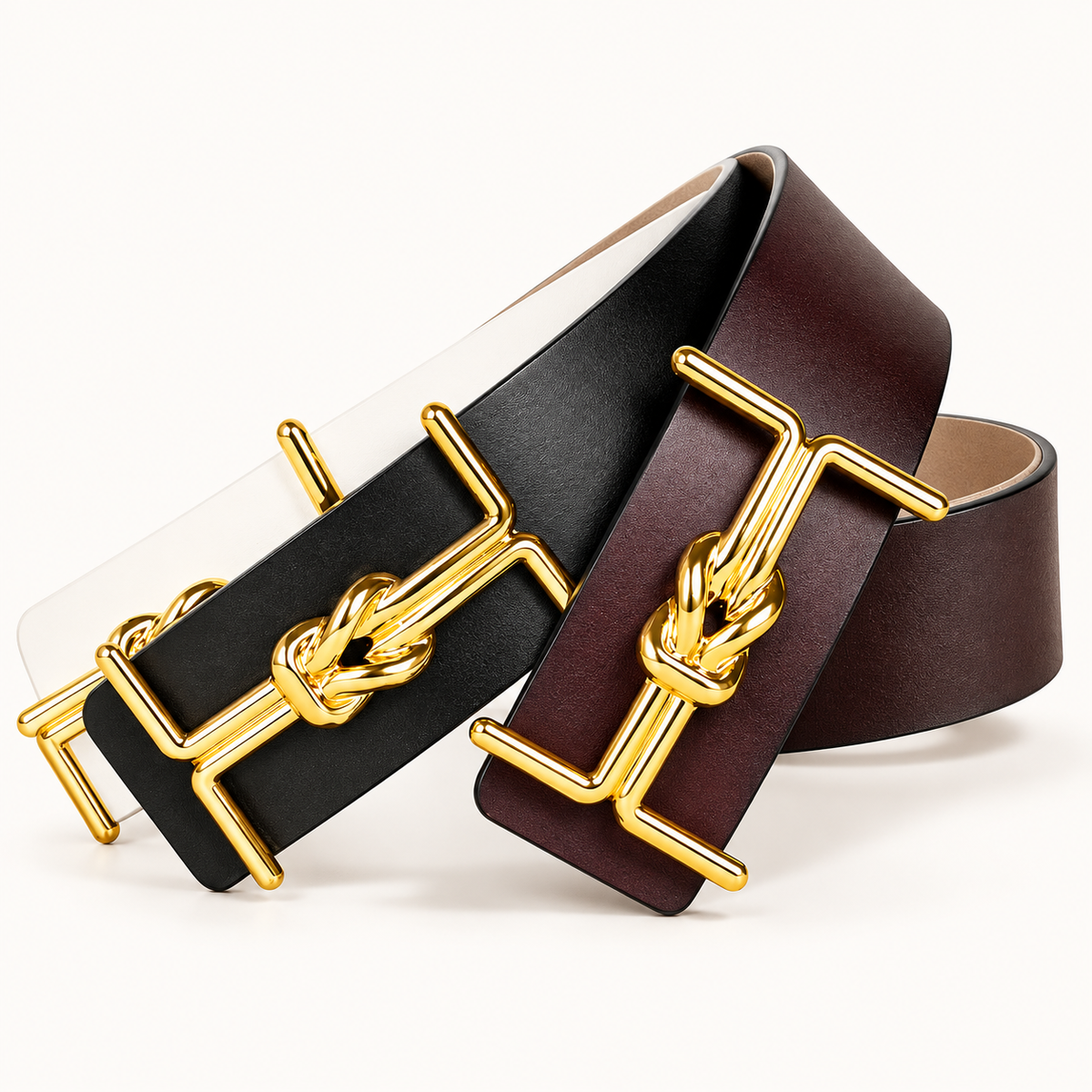 Gold-Buckle Sculpt Belt