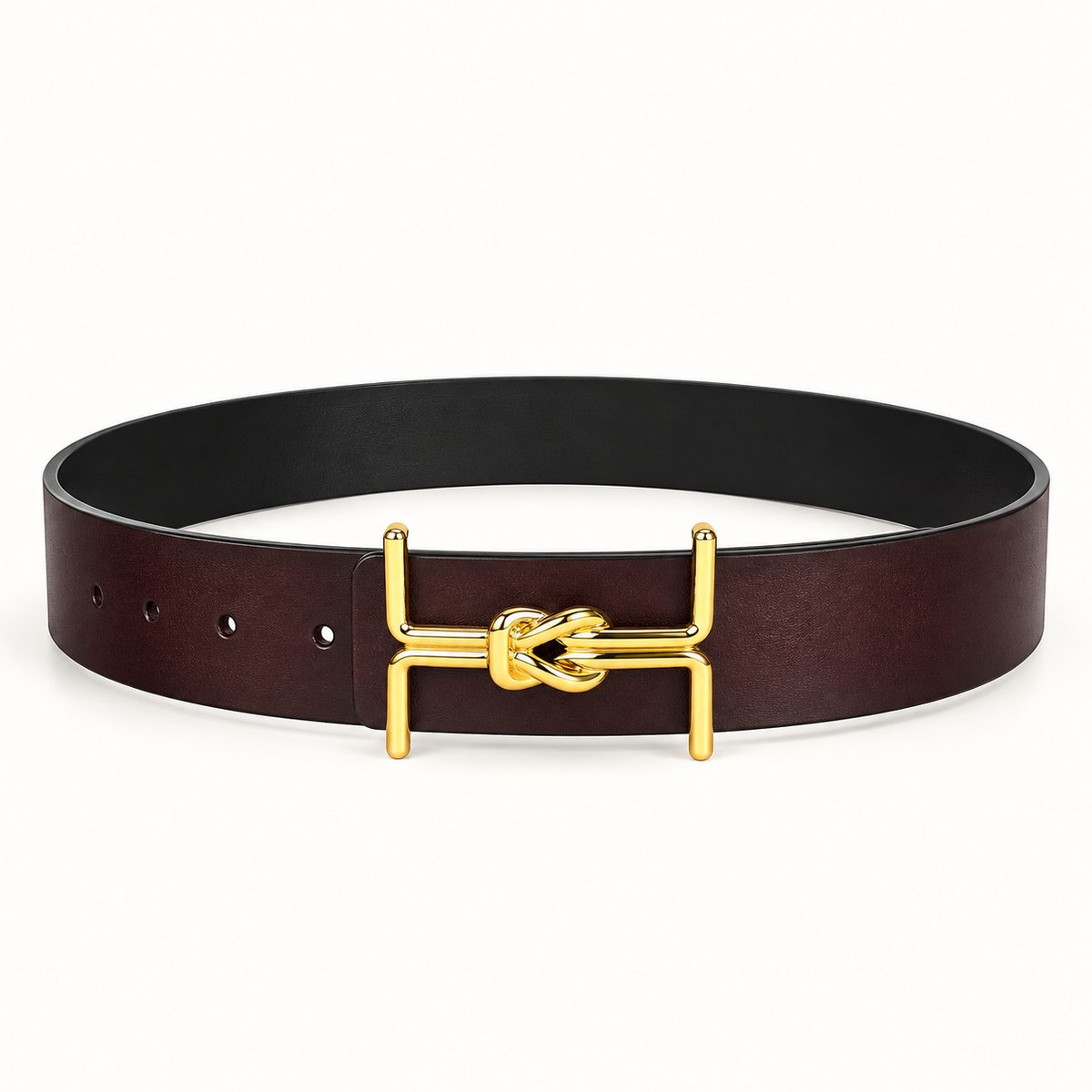 Gold-Buckle Sculpt Belt