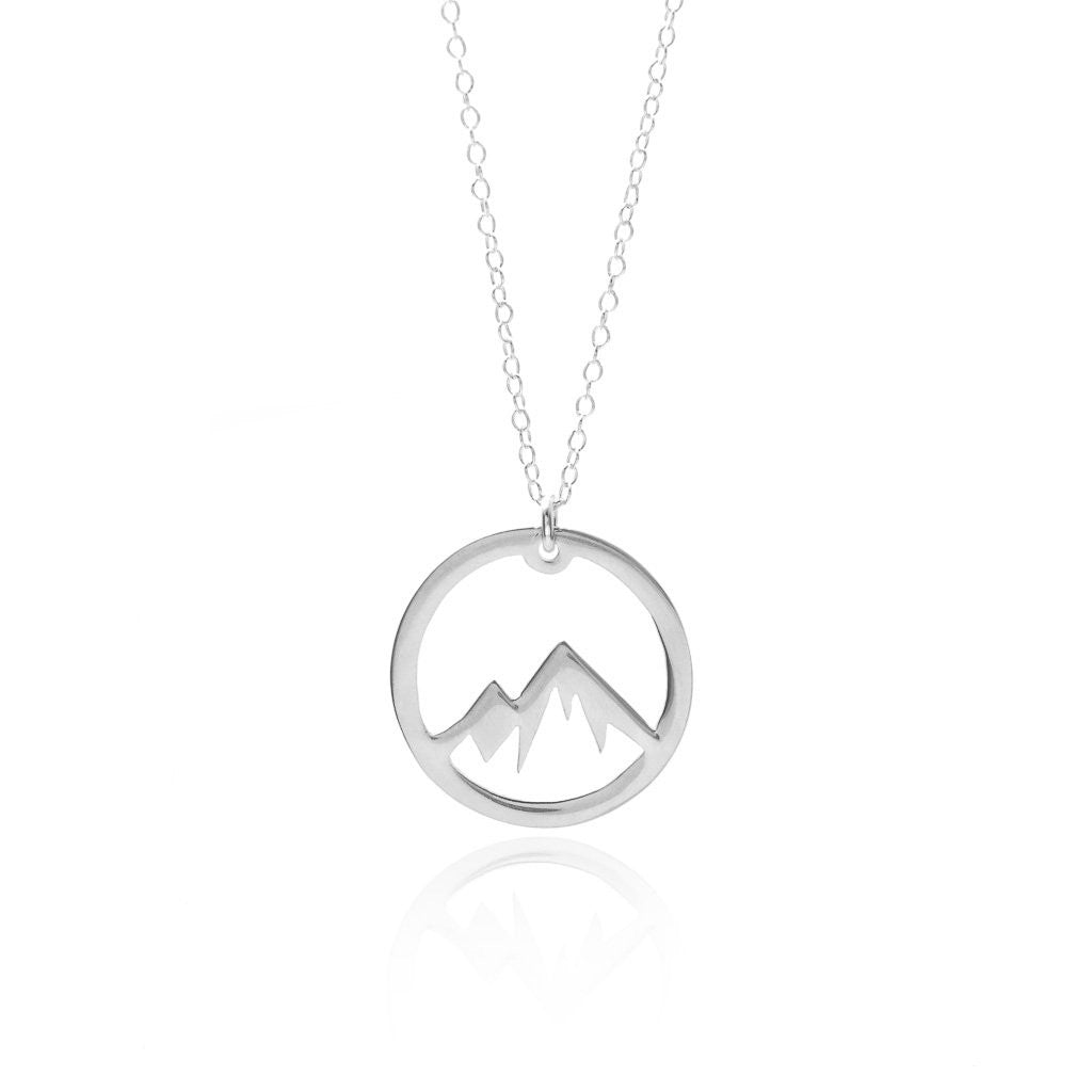925 sterling silver mountain pendant necklace – minimalist nature jewelry