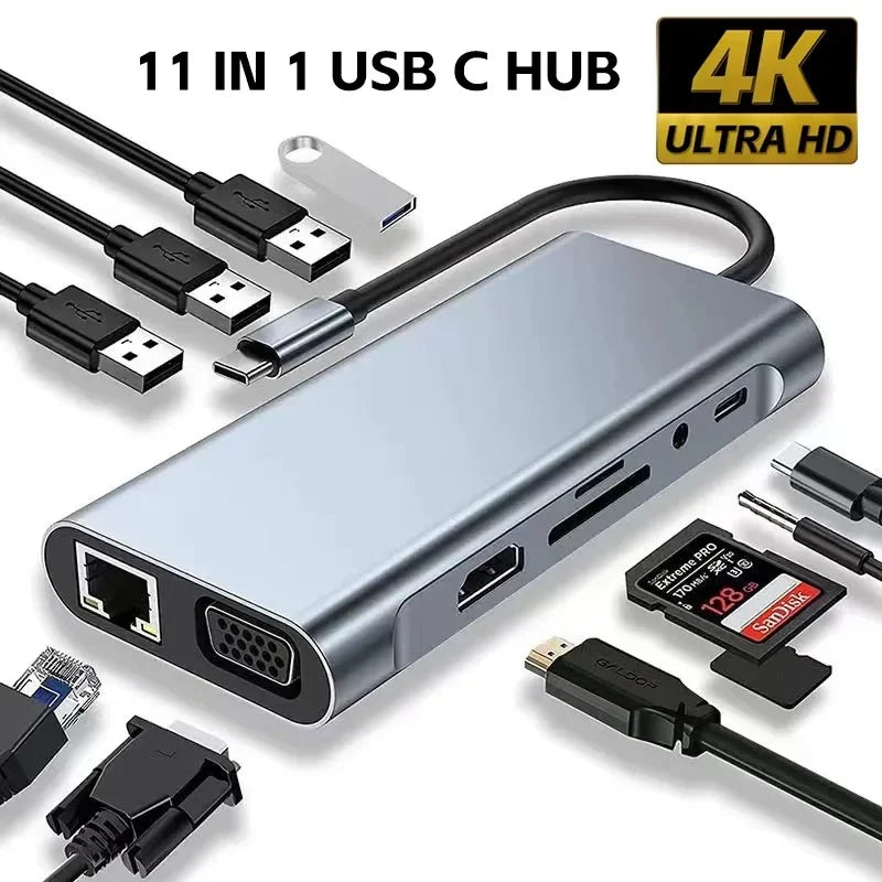 3 in 1 Usb Hub USB C to HDMI-compatible Splitter HUB Type-c to HDMI-compatible USB3.0 Docking Station For Macbook Air Converter